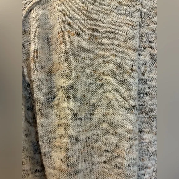 Zara Marled Neutral Open-Front Long Duster Cardigan with Split Back - Picture 2 of 9